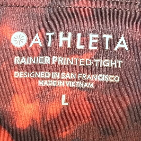 Athleta Womens L Rainier Printed Tight “Frozen Floral Warm” Cold-Weather Legging - Picture 3 of 8